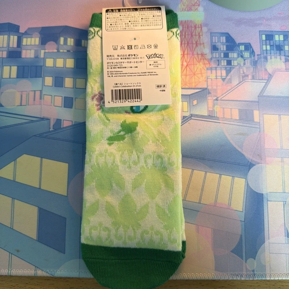 Pokemon Center Short‎ Socks 25-27cm US Sz 7-9 Celebi Celebration Japan US Seller